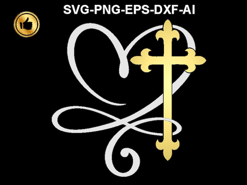 Cross SVG Heart svg Cross svg silhouette filesCrosses | Etsy