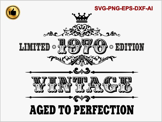 Download 50th Birthday svg Vintage 1970 svg Aged to Perfection | Etsy