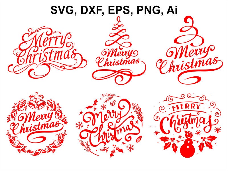 Merry Christmas SVG Christmas SVG file Christmas clipart  Etsy
