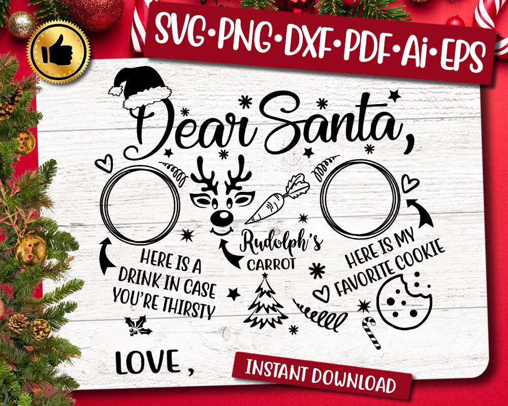 Dear Santa Cookies And Milk SVG Cut File Merry Christmas Svg Santa Co…