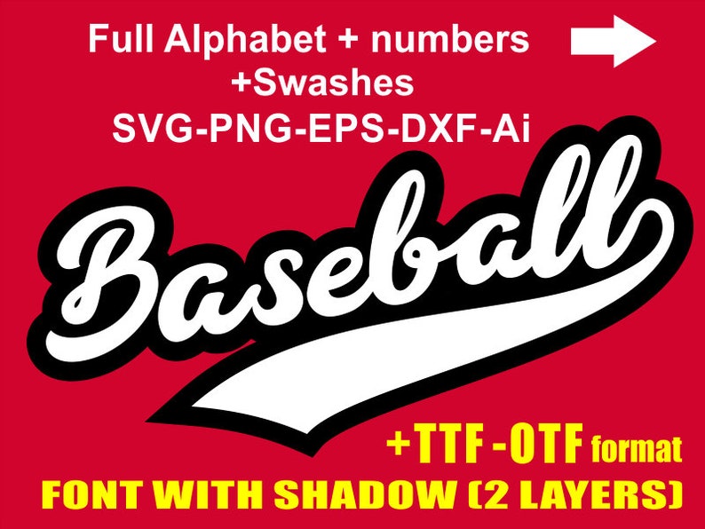 Download Ttf Baseball Font Svg Otf Baseball Alphabet Silhouette Baseball Letters Svg Font With Swashes Fonts For Cricut Svg Eps Dxf Png Ai Clip Art Art Collectibles