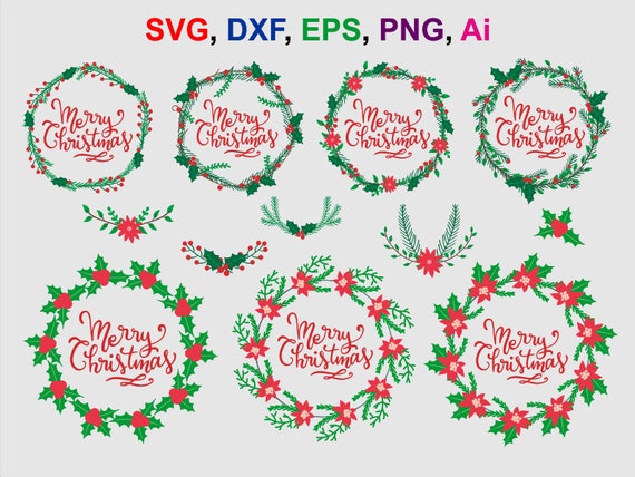 Download Free Merry Christmas Wreath Svg Christmas Svg File Christmas Etsy SVG DXF Cut File