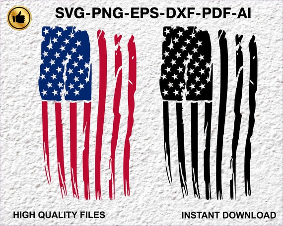 Distressed American Flag svg download png eps ai dxf pdf | Etsy