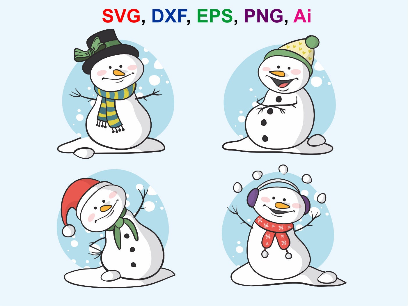 Download Snowman Clipart Snowman Svg Snowman Vector Graphics Png Etsy