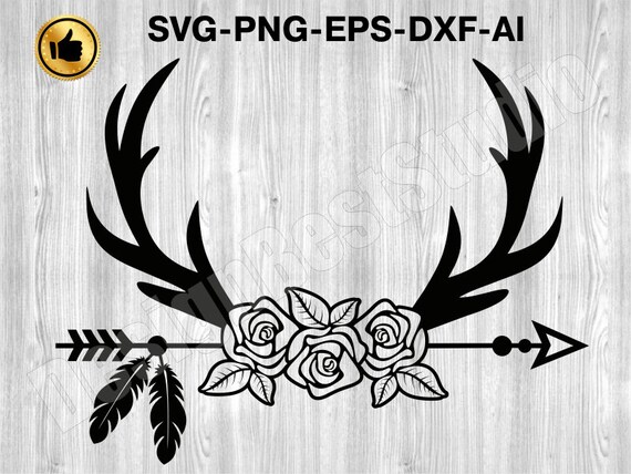 Download Deer Antlers Svg 4 Floral Deer Antlers Svg Deer Antlers Etsy