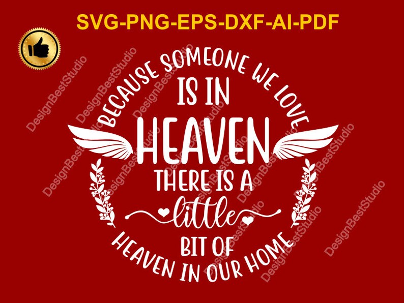 Download Because Someone We Love is in Heaven SVG Memorial SVG Png ...