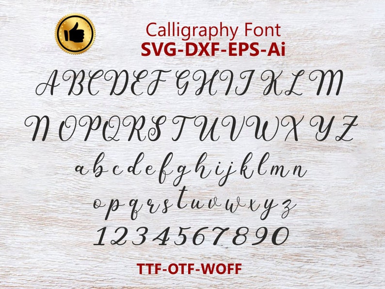 Alphabet SVG Fonts Cutfile Calligraphy font svg Handwritten | Etsy