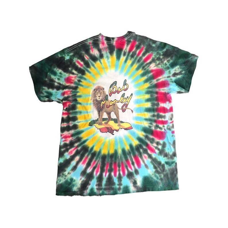 90/'s Bob Marley Rainbow Tye Dye Tee Rare