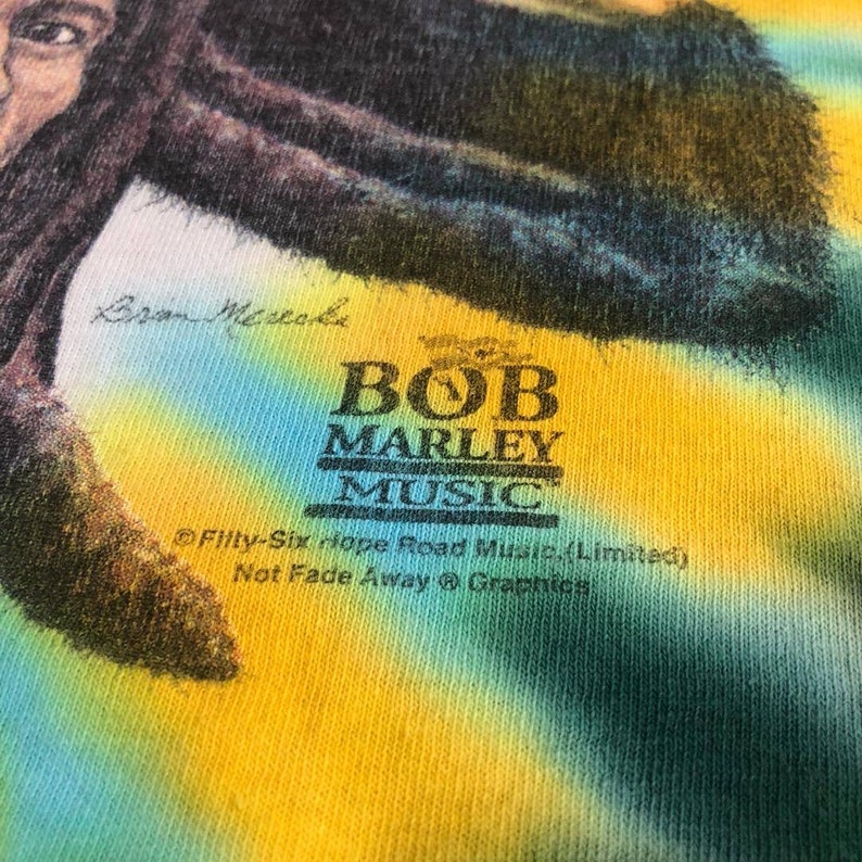 90/'s Bob Marley Rainbow Tye Dye Tee Rare