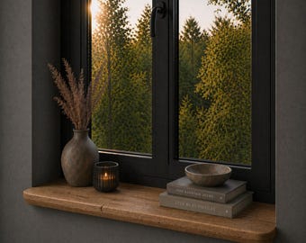 Japandi Oak Window Sill 45mm – Solid Oak Window Board with Rounded Corners – Custom Made