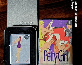 ZIPPO Purple Petty Girl 2000, Mint Collector Ready.  Original Tin/Box Never Fired NOS