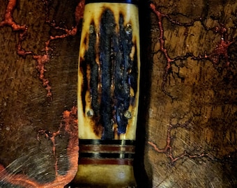 Marbles Ideal Knife, "Gladstone Mich USA" Tang Stamp, 9.5" Overall, Amazing Antique with Beautiful 4" Stag Handle and 5.5" Fixed Blade.