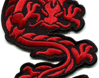 2 Chinese dragon iron-on patch kung fu yakuza tattoo embroidered applique