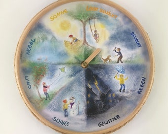 Weather clock according to Waldorf and Montessori, gift for children, learning, weather, nature