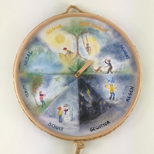 Weather clock according to Waldorf and Montessori, gift for children, learning, weather, nature