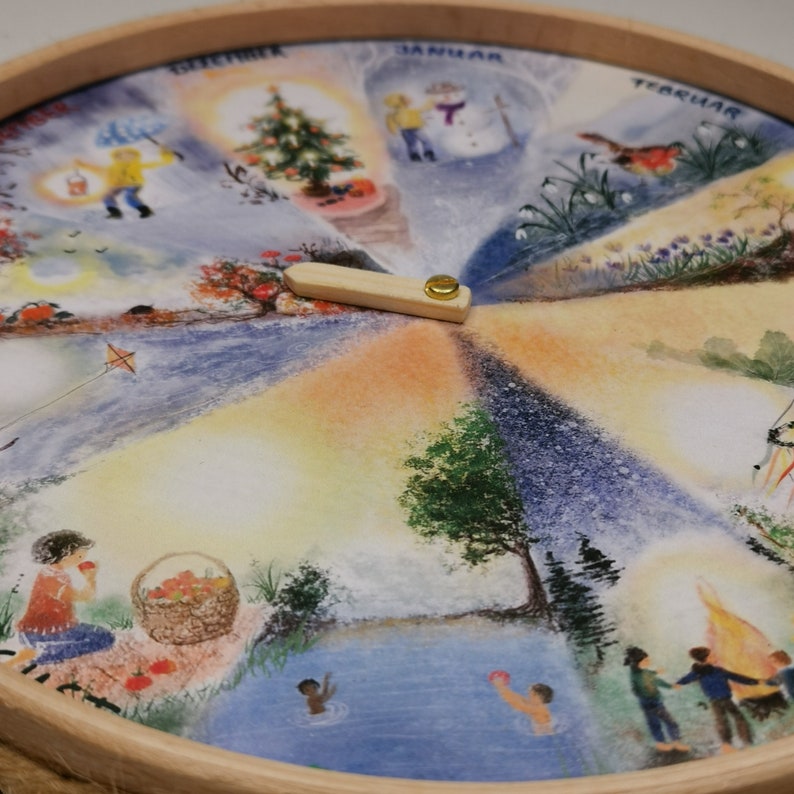 Calendario mensual para niños según Waldorf y Montessori, regalo y decoración, aprender con alegría, habitación infantil imagen 7