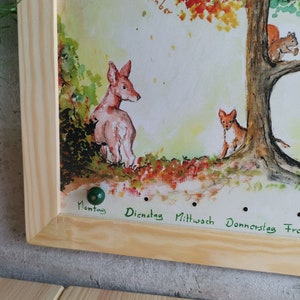 Unendlicher Kalender "tierisch Bunt" Aquarell, Zeitgefühl, Kalender für