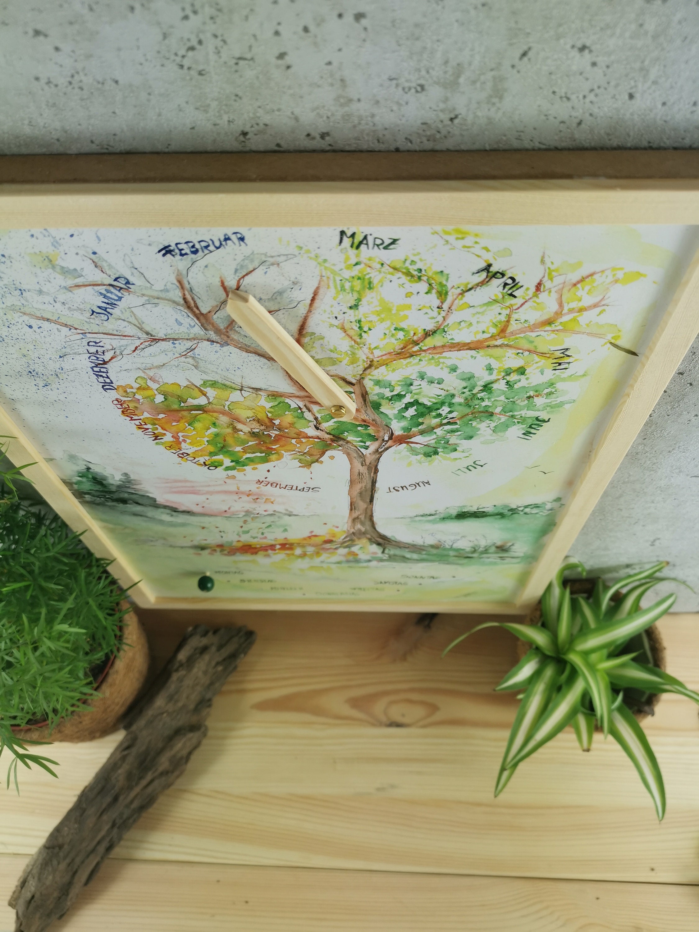 Unendlicher Kalender "zarte Farben" Aquarell, Zeitgefühl, Kalender für