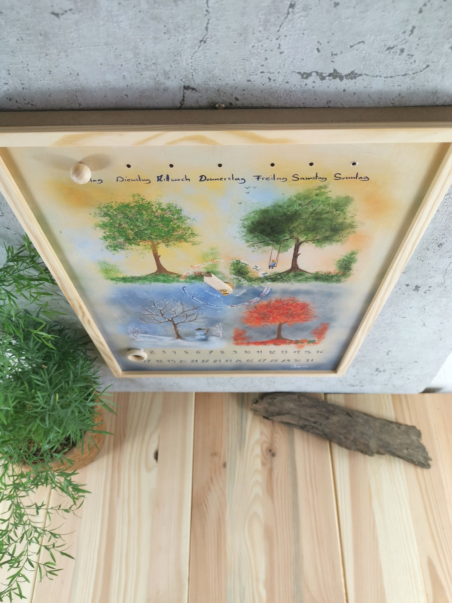 Unendlicher Kalender 4 Jahreszeiten Aquarell - Etsy.de