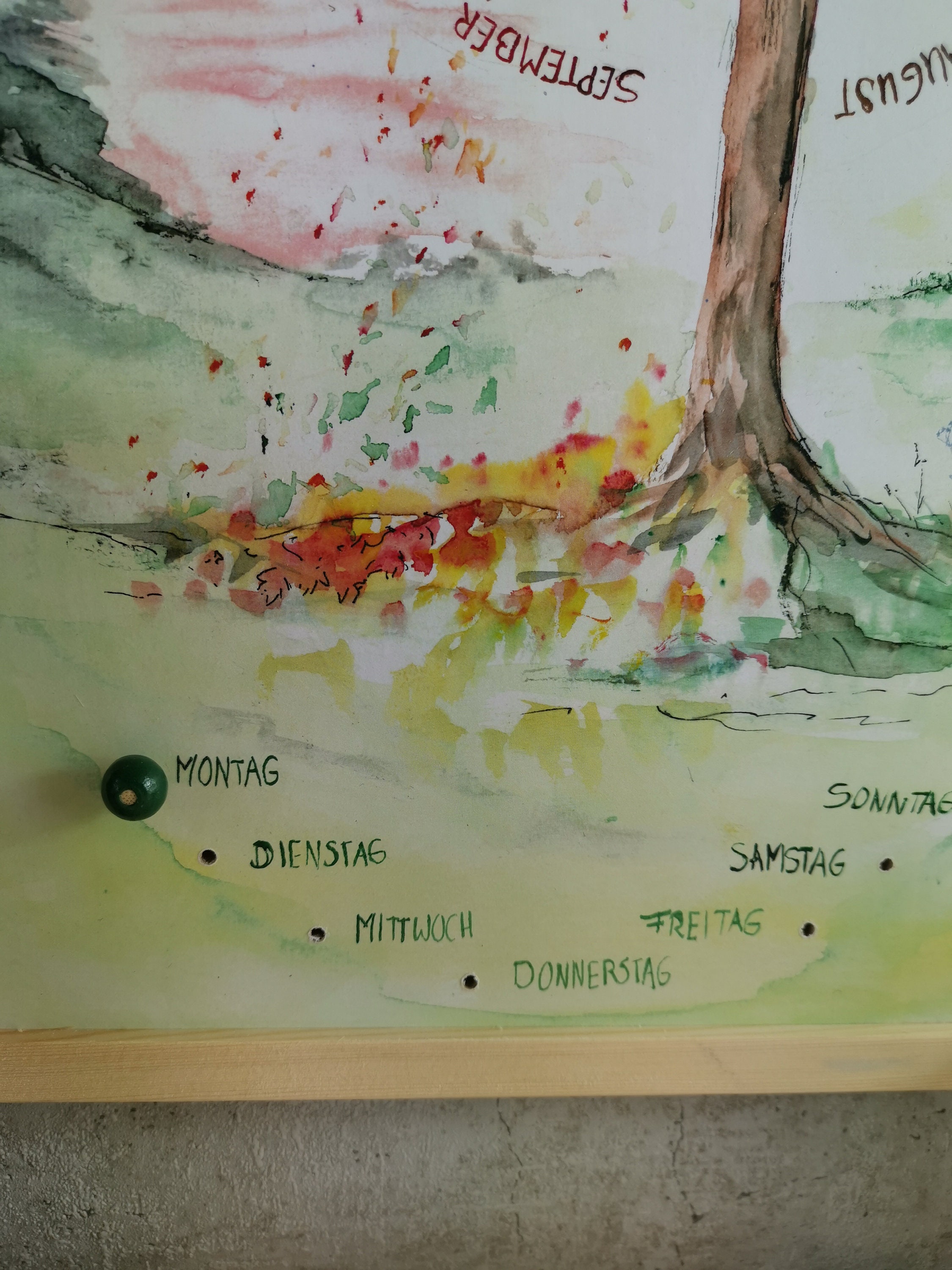 Unendlicher Kalender "zarte Farben" Aquarell, Zeitgefühl, Kalender für