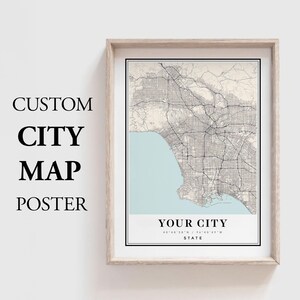 Personalized City Map Art – Custom Map Poster of Your City – Hometown Map or Custom Street Map Print