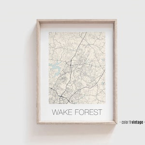 WAKE FOREST PNG Stadt Karte Poster, Wake Forest North Carolina Straßen Karte Druck - Moderne und Zeitgenössische Kunst zum selbst ausdrucken