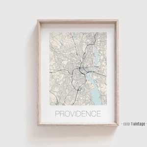 Providence Rhode Island Map Print: Modern City Street Art