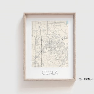 Poster con mappa della città di OCALA, Florida, stampa della mappa stradale di Ocala, Florida - Arte moderna e contemporanea personalizzata