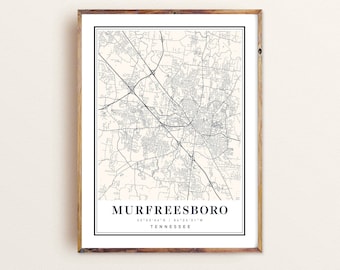 Murfreesboro Tennessee City Skyline Poster Art Print TN Version 2