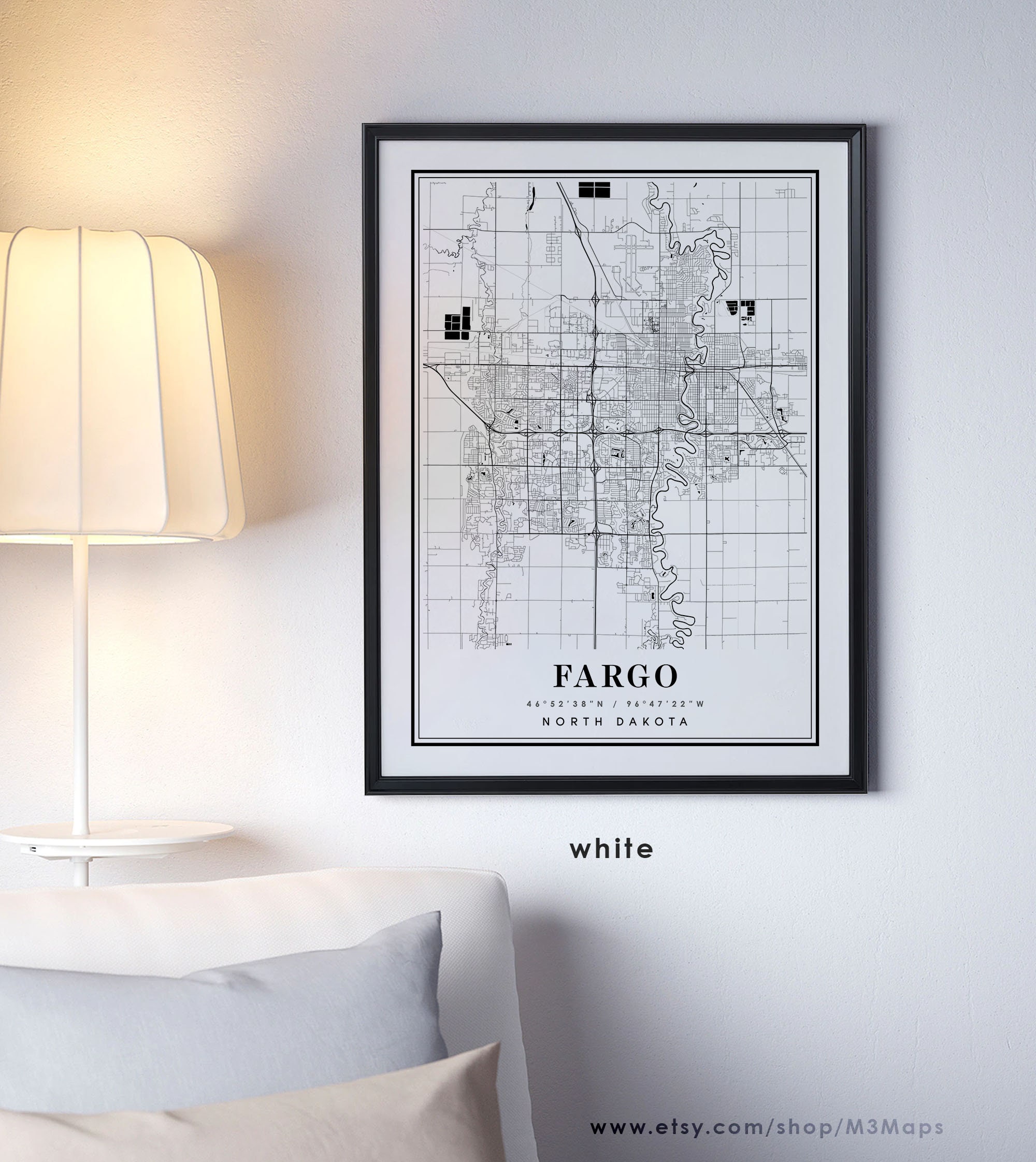 Fargo North Dakota Map Fargo ND Map Fargo City Map Fargo | Etsy