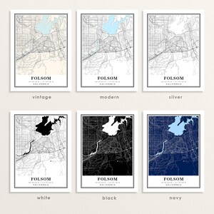 Folsom California Map, Folsom CA Map, Folsom City Map, Folsom Print ...