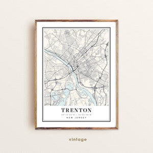 Trenton New Jersey map, Trenton NJ map, Trenton city map, Trenton print, Trenton poster, Trenton art, Trenton map, Custom city map