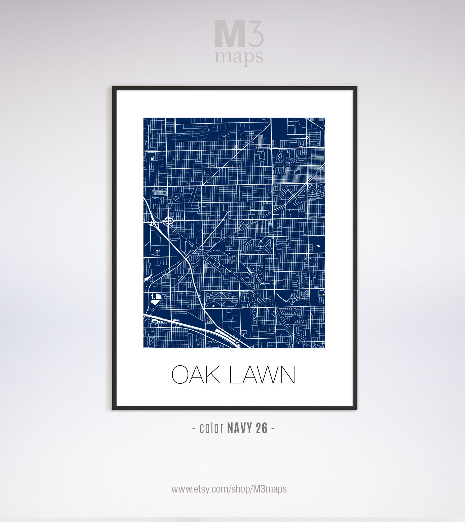 Oak Lawn Illinois Oak Lawn IL Map Oak Lawn Map Oak Lawn | Etsy