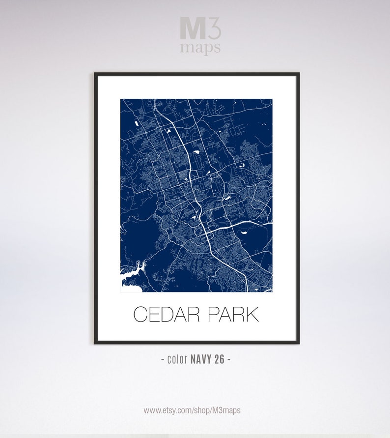 Cedar Park Texas Cedar Park TX Map Cedar Park Map Cedar Etsy