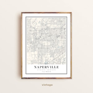 Naperville Stadtplan, Naperville IL Karte, Naperville Stadtplan, Naperville Poster, Naperville Kunst, benutzerdefinierte Naperville Karte