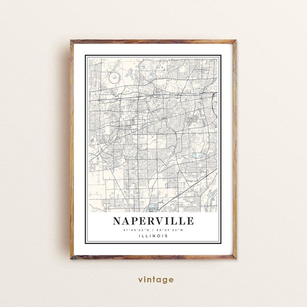 Naperville Illinois map, Naperville IL map, Naperville city map, Naperville print, Naperville poster, Naperville art, Naperville custom map
