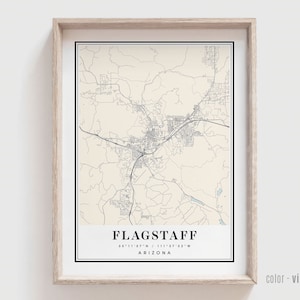 Flagstaff AZ Map Print - Flagstaff Arizona City Poster - Personalized Modern and Contemporary Art