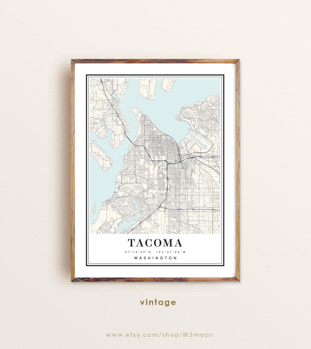 Washington Map, WA Map, City Map, Print