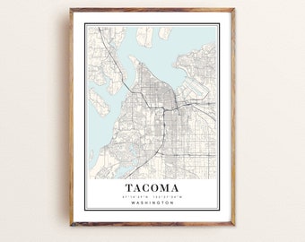 Tacoma Washington Map Print: Custom City Art