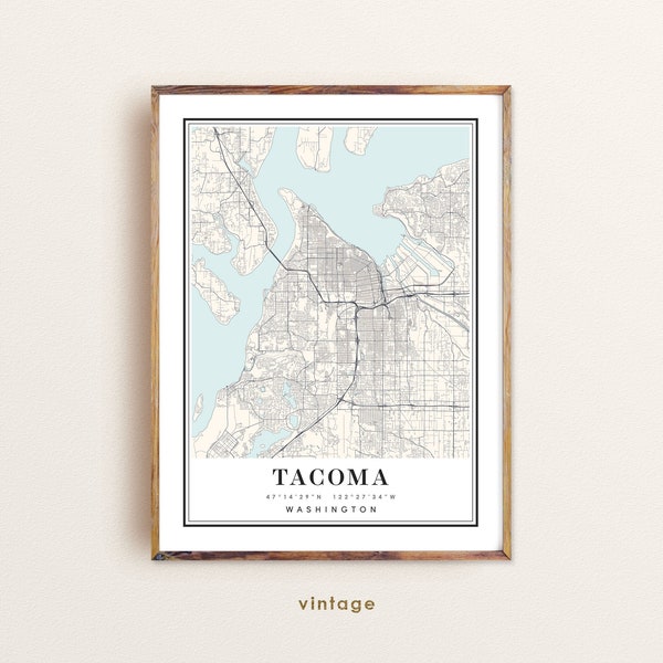 Tacoma Washington map, Tacoma WA map, Tacoma city map, Tacoma print, Tacoma poster, Tacoma art, Tacoma map, Custom city map