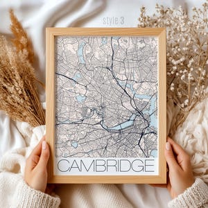 Cambridge Massachusetts Map Print: Personalized City Wall Art Souvenir