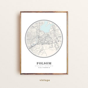 Folsom Map California Folsom CA Map Folsom Print Folsom - Etsy