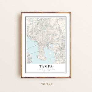 Kaart van Tamper Florida, kaart van Tamper FL, stadskaart van Tamper, afdrukken van Tamper, poster van Tamper, kunst van Tamper, kaart van Tamper, aangepaste kaart wordt afgedrukt