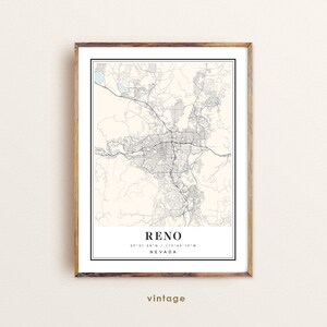 Reno Nevada-kaart, Reno NV-kaart, Reno-stadskaart, Reno-afdruk, Reno-poster, Reno-kunst, Reno-kaart, aangepaste stadsplattegrond