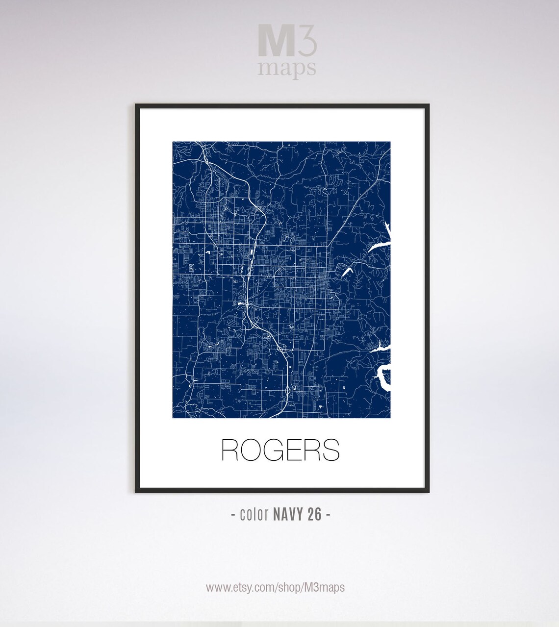 Rogers Arkansas Rogers AR map Rogers map Rogers print | Etsy