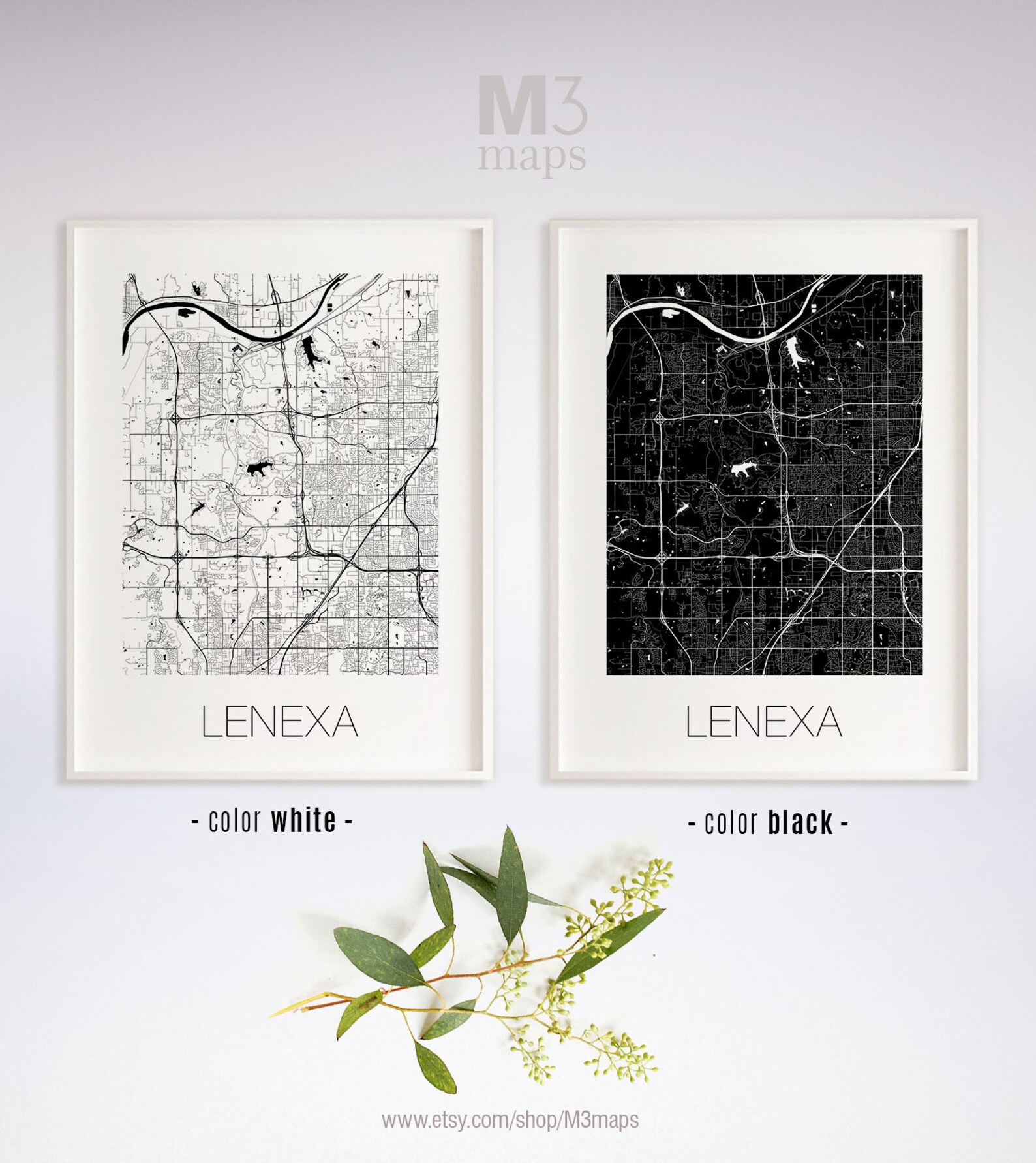 Lenexa Kansas Lenexa KS Map Lenexa Map Lenexa Print Lenexa Etsy