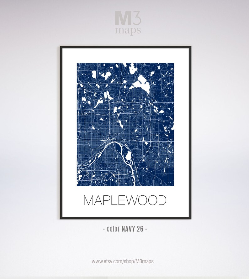 Maplewood Minnesota Maplewood MN map Maplewood map Etsy