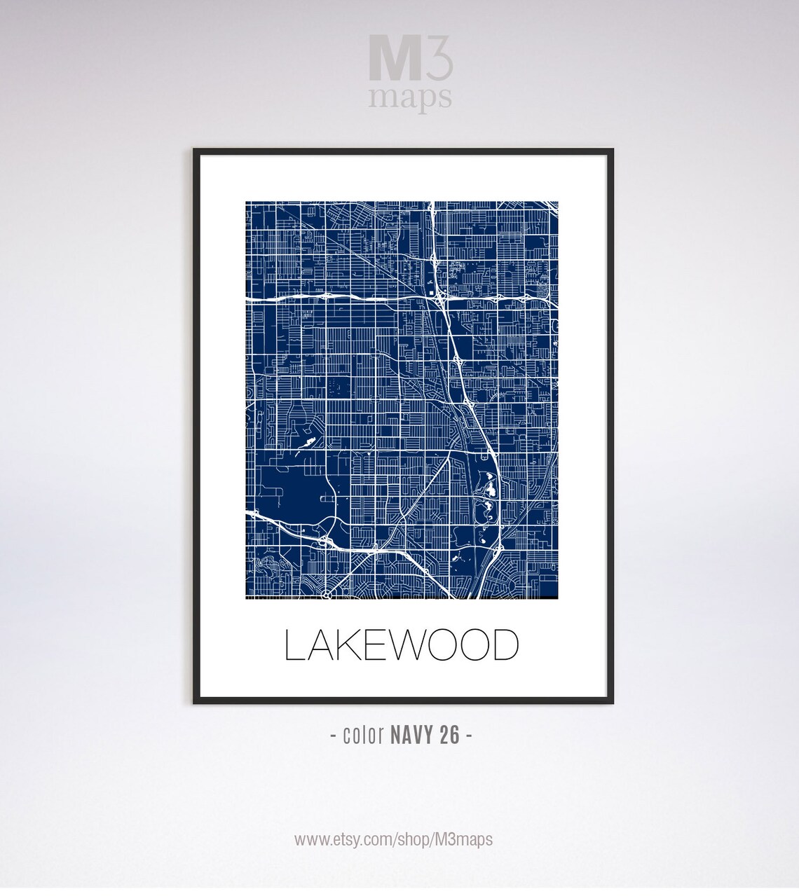 Lakewood California Lakewood CA map Lakewood map Lakewood  Etsy