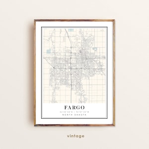 Fargo North Dakota Map, Fargo ND Map, Fargo City Map, Fargo Print ...