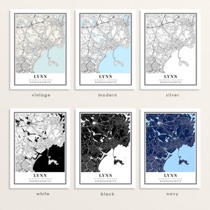 Lynn Massachusetts map, Lynn MA map, Lynn city map, Lynn print, Lynn poster, Lynn art, Lynn map, Custom city map image 7